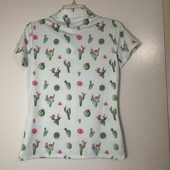 Bad Birdie Desert Hazard Short Sleeve golf Polo Shirt cactus print size small - Picture 4 of 7